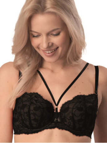 Strappy Lace Balconette Bra Mefemi Rosalia – Removable Push-Up Lift