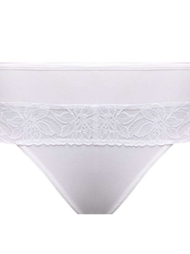 White Lace High-Waisted Panties Mefemi Laura – Smooth Silhouette Control