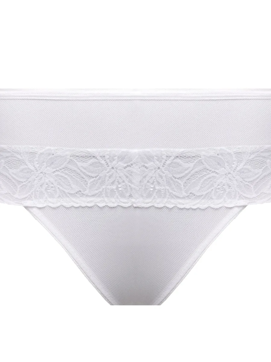 White Lace High-Waisted Panties Mefemi Laura – Smooth Silhouette Control