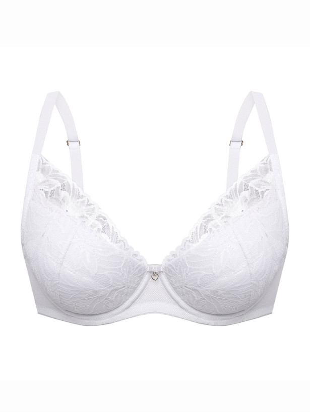 White Lace Longline Push-Up Bra Mefemi Laura – Underwired Bralette Style