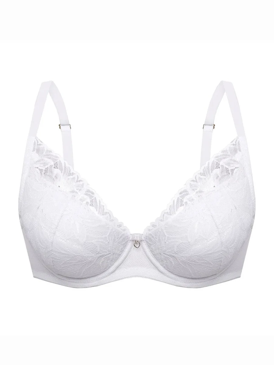 White Lace Longline Push-Up Bra Mefemi Laura – Underwired Bralette Style