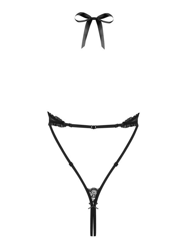 Black Bodysuit Obsessive 830-TEG-1 — Open Front