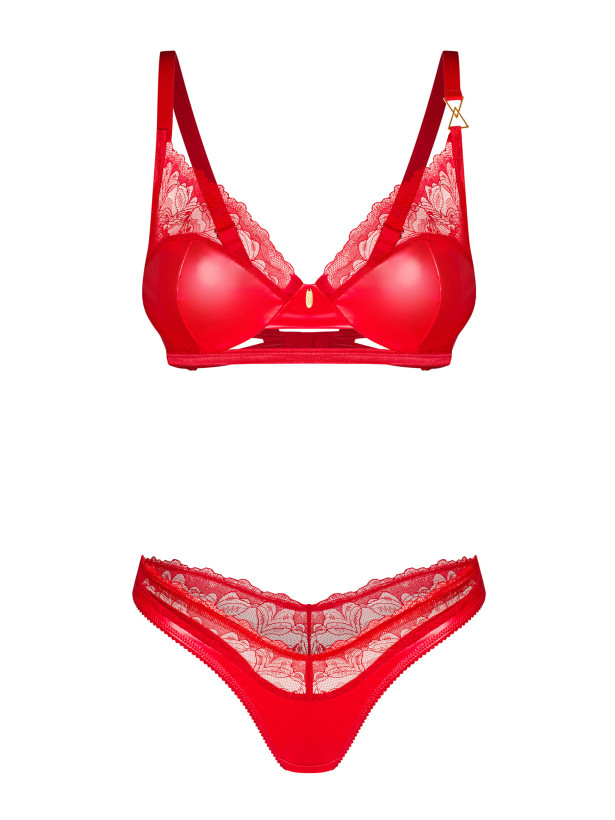 Red Lingerie Set Obsessive Aliosa — Lace Underwired Set