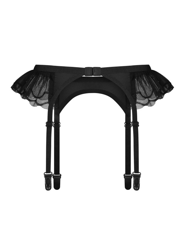 Black Garter Belt Obsessive Stelisa — Tulle Ruffle