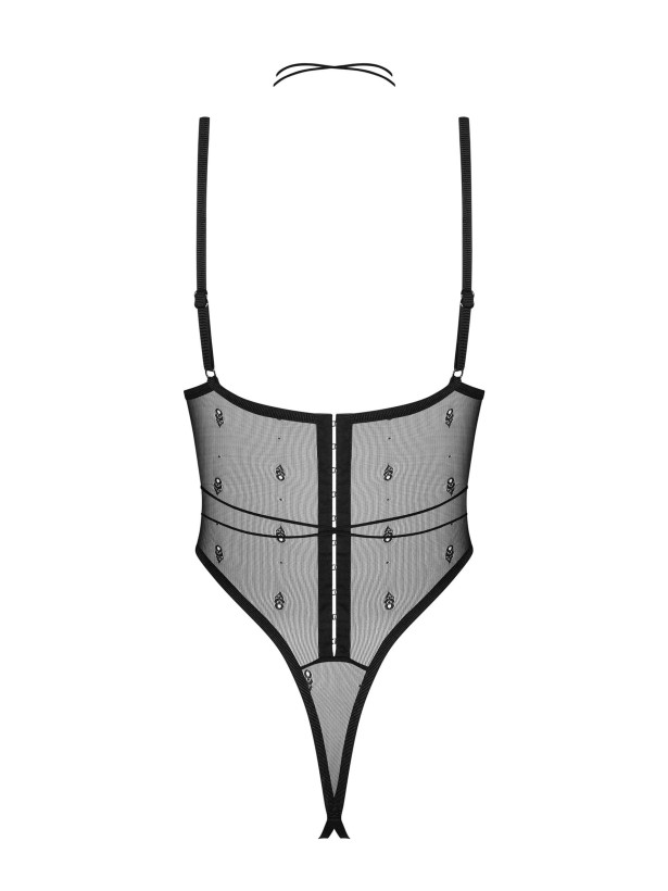 Black Sheer Bodysuit Obsessive Exquisite Anniverse — Exquisite Teddy