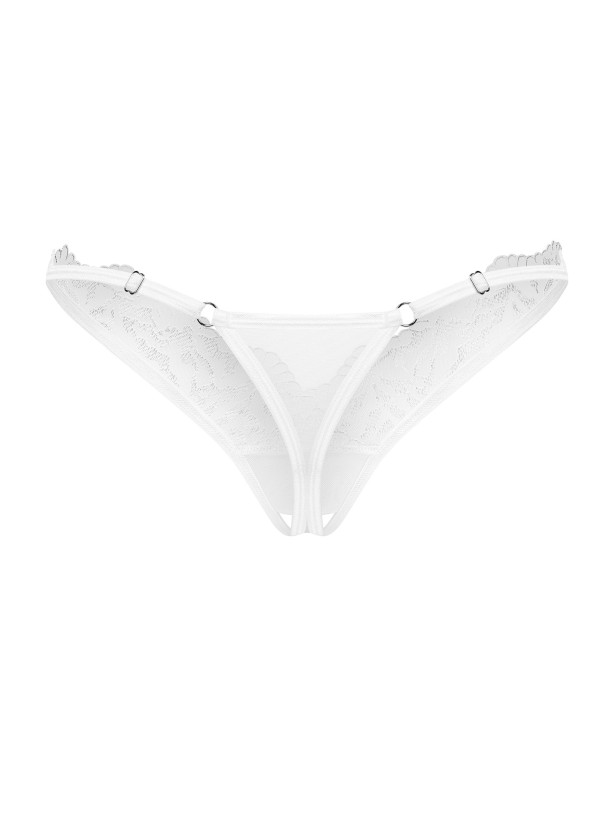 White Crotchless Thong Obsessive Arrowel — Lace