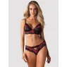 Black and Pink Floral Lace Bra and Briefs Set Obsessive Tulia