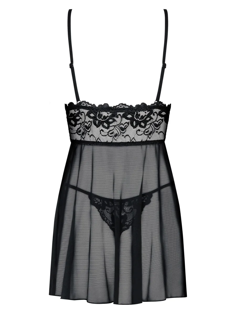 Black Babydoll Obsessive Idillia — Lace Set