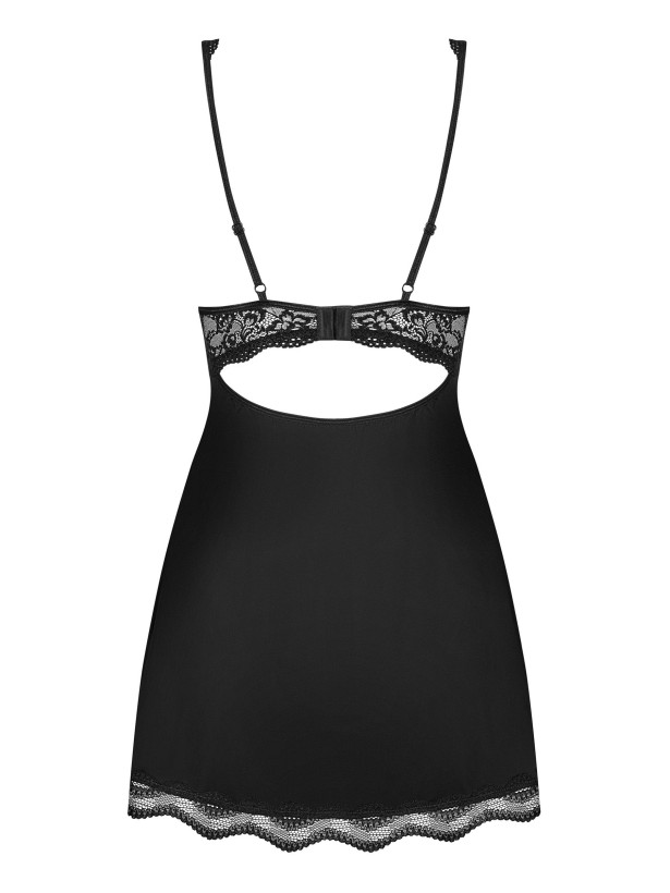 Obsessive Luvae Babydoll: Schwarze Spitze mit Perlenverzierung