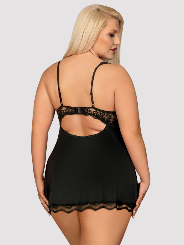 Obsessive Luvae Babydoll: Schwarze Spitze mit Perlenverzierung