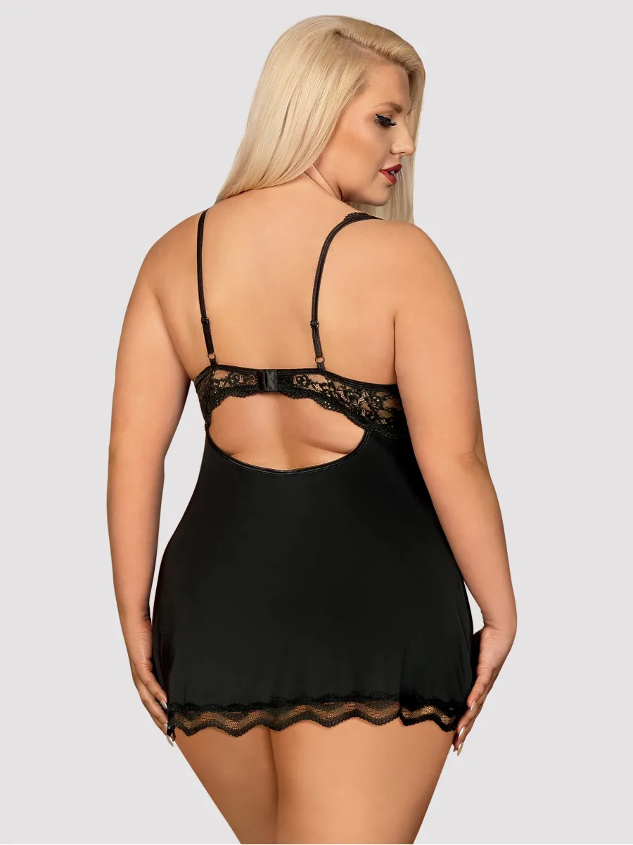 Black Babydoll Set Obsessive Luvae — Lace Nightgown