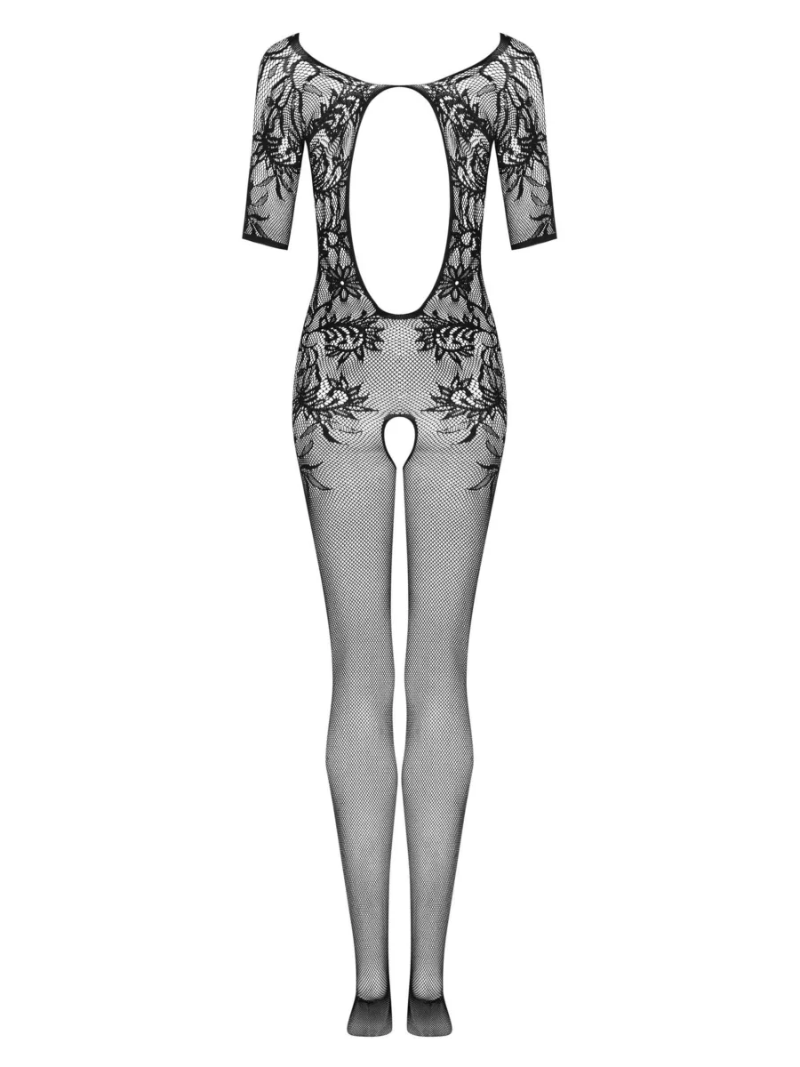 Black Bodystocking Obsessive F238 — Floral Lace