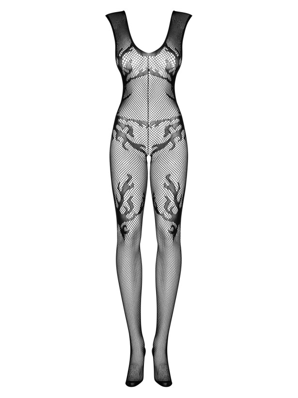 Black Bodystocking Obsessive F241 — Sheer Mesh Teddy