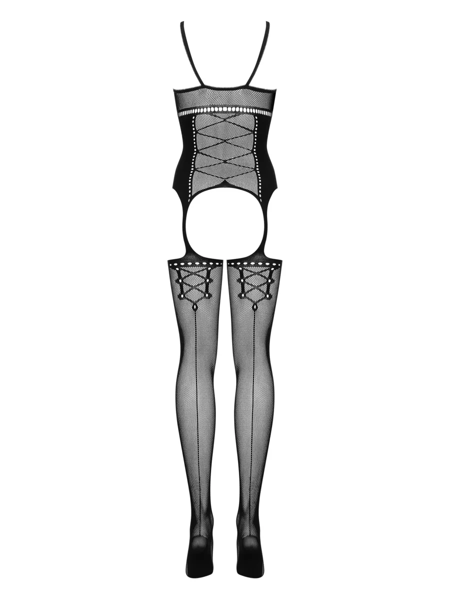Black Bodystocking Obsessive G314 — Open Crotch