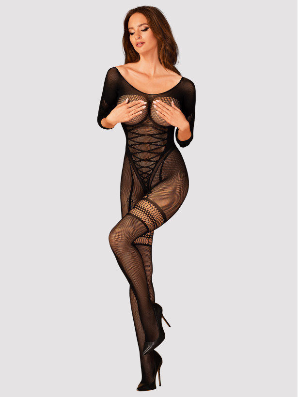 Obsessive G329 Ouvert-Bodystocking aus Netzmaterial