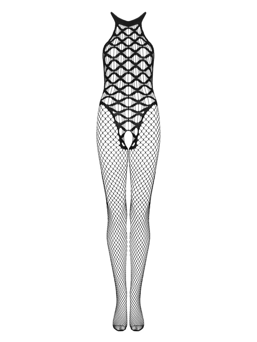 Black Bodystocking Obsessive G332 — Crotchless Mesh
