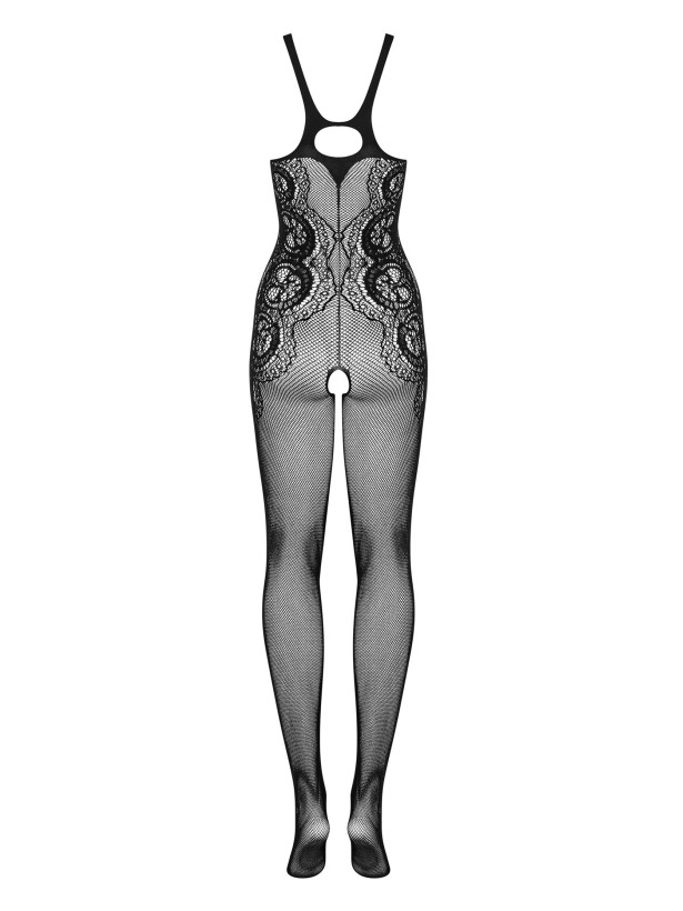 Black Bodystocking Obsessive G335 — Patterned Mesh