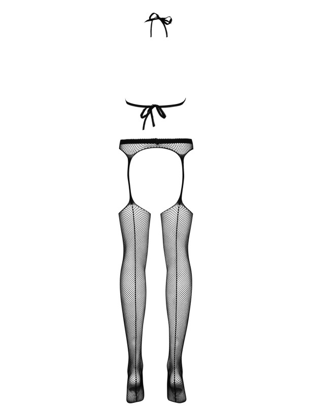 Black Bodystocking Obsessive N108 — Halter Neck