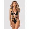 Black Bodysuit Obsessive Keira Lise — Strappy Design