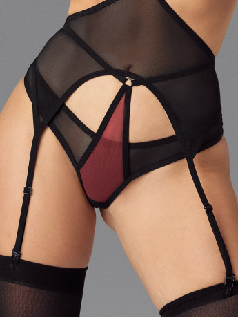 Black Burgundy Panties Obsessive Exquisite Parisel — Straps