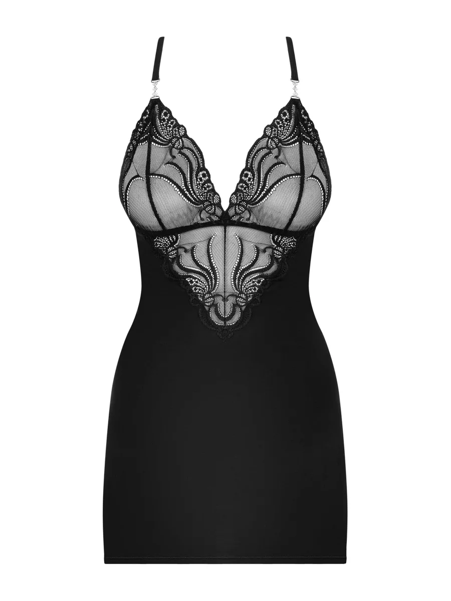 Black Chemise Obsessive 828-CHE-1 — Lace Lingerie