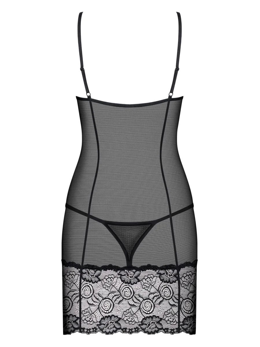 Obsessive Alluria Transparentes Spitzen-Negligé mit String