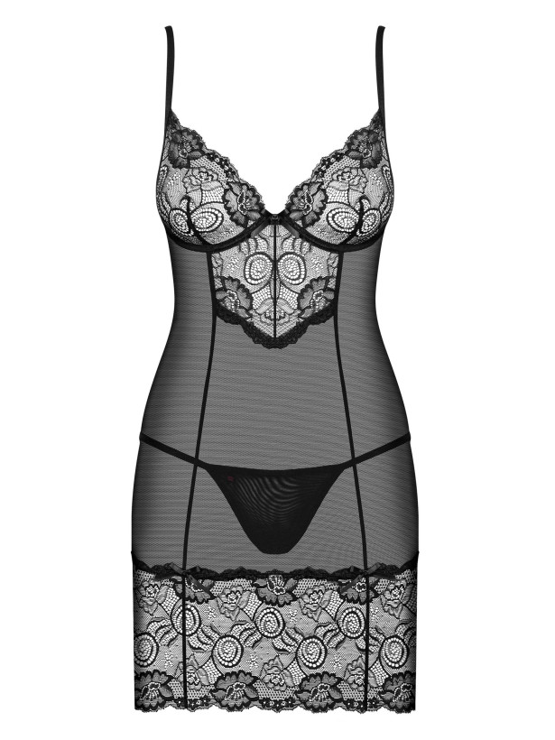 Black Chemise Obsessive Alluria — Underwired Lace