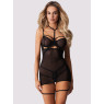 Black Chemise Obsessive Arrowel — Sheer Underwired Lingerie