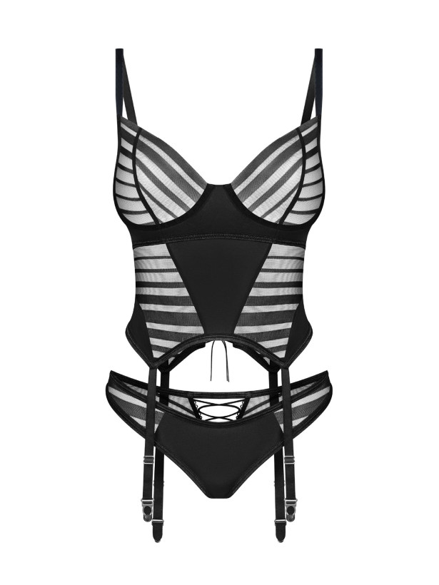 Schwarzes Korsett-Set Lune Bellis — Dessous