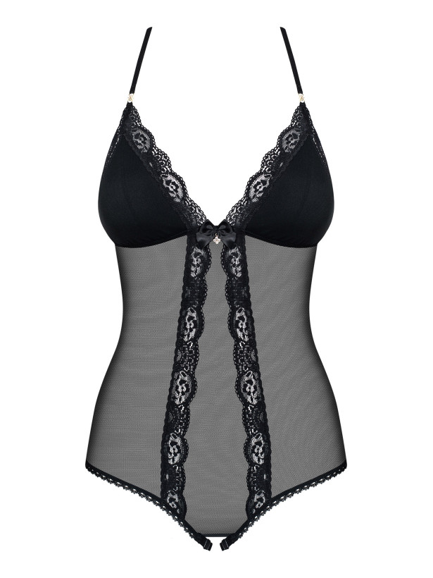 Black Crotchless Teddy Obsessive 841-TED-1 — Lace Bodysuit