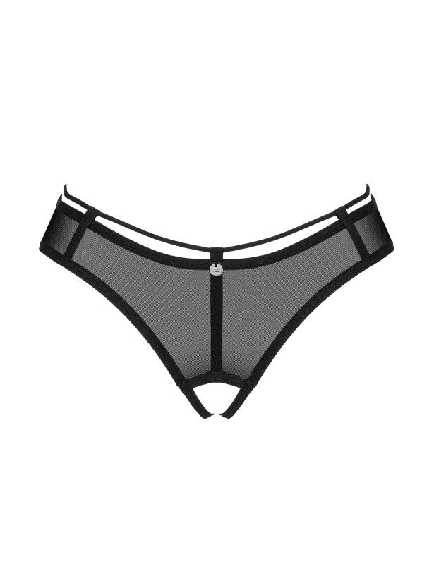 Black Crotchless Thong Obsessive Roxelia — Open Cut