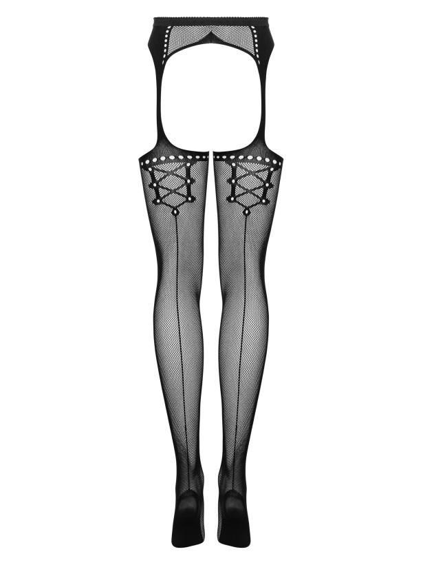 Black Fishnet Stockings Obsessive S314 — Open Crotch