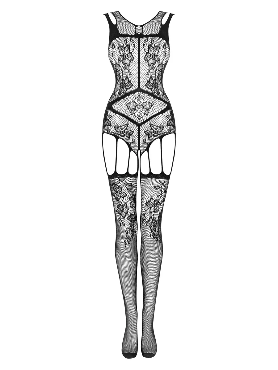 Black Floral Bodystocking Obsessive F239 — Sexy Teddy