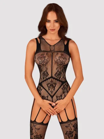 Black Floral Bodystocking Obsessive F239 — Sexy Teddy