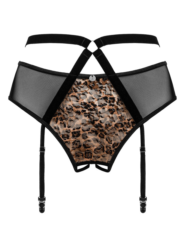 Black Garter Belt Obsessive Allunes — Animal Print
