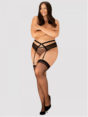 Black Garter Belt Obsessive Allunes — Animal Print