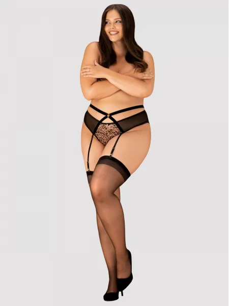 Obsessive Allunes Strumpfband: Tiermuster & Riemchen-Design