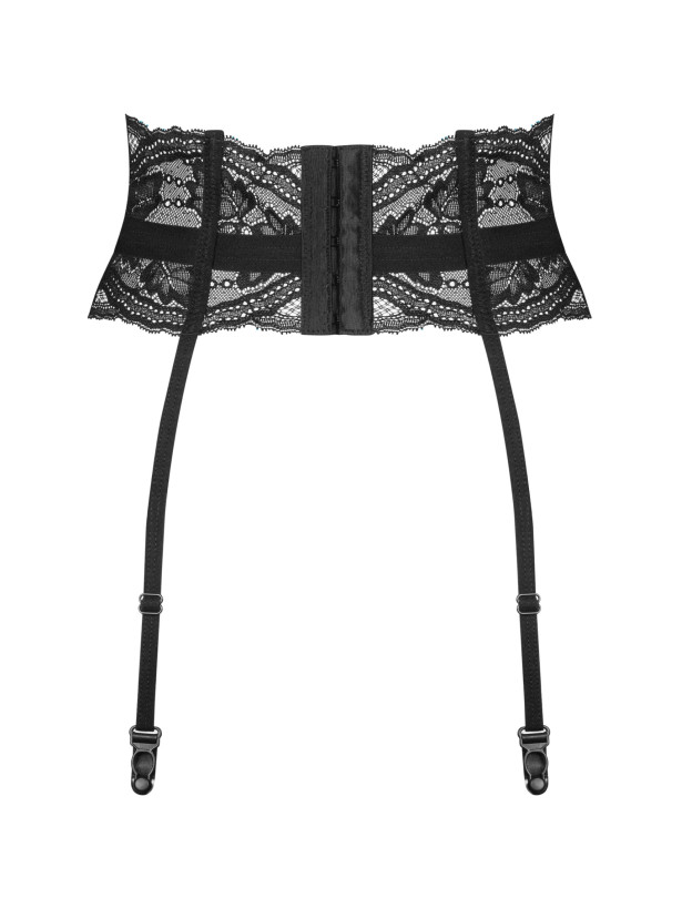 Black Garter Belt Obsessive Nutris — Floral Lace