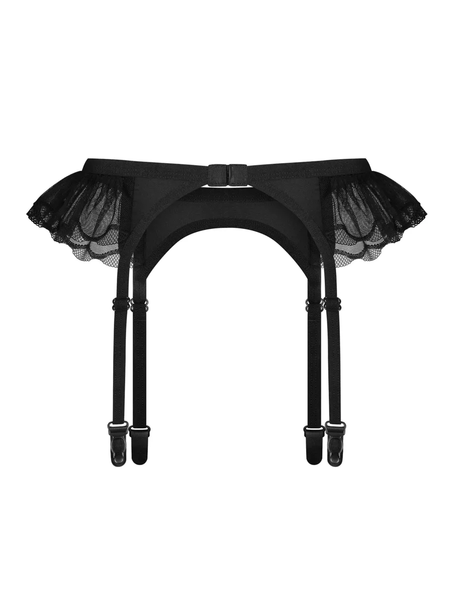 Black Garter Belt Obsessive Stelisa — Tulle Ruffle