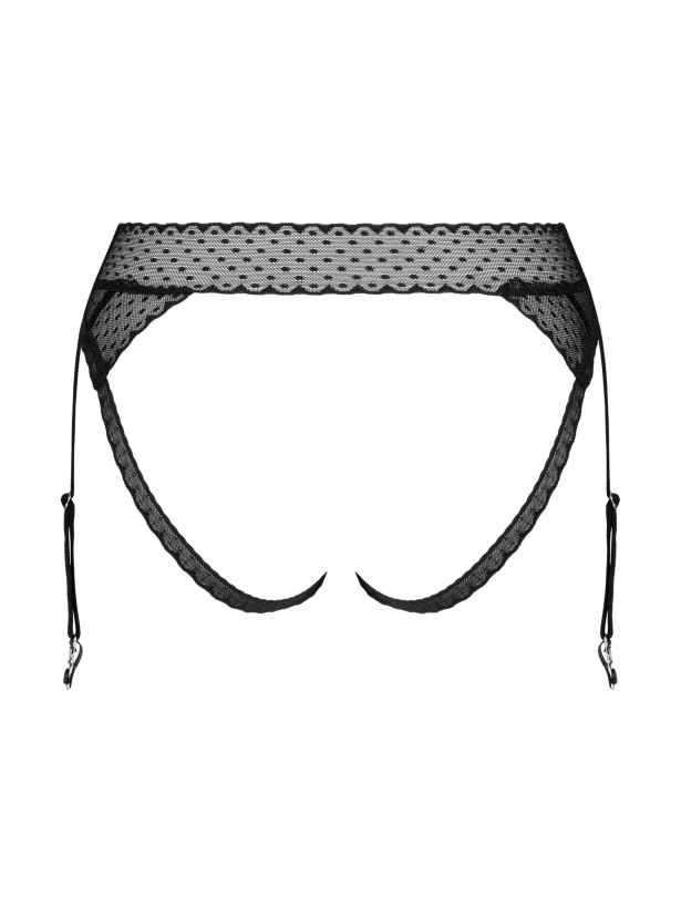 Black Garter Panties Obsessive Lanelia — Open Crotch
