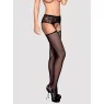 Black Garter Stockings Obsessive S307 — Open Crotch