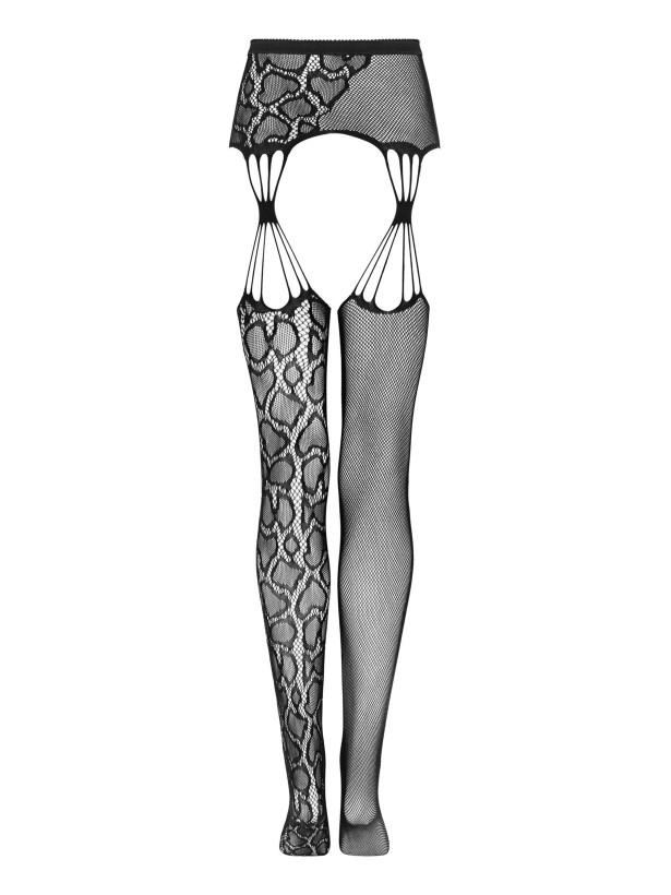 Black Garter Stockings Obsessive S821 — Asymmetrical Pattern Design