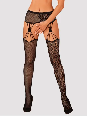 Obsessive S821 Transparente Strümpfe mit Strumpfhalter
