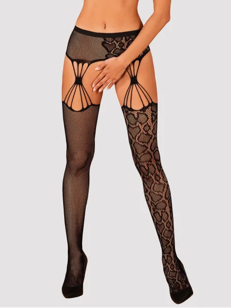 Obsessive S821 Transparente Strümpfe mit Strumpfhalter
