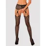 Black Garter Stockings Obsessive S821 — Asymmetrical Pattern Design