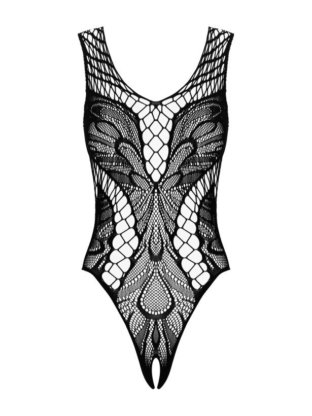 Black Knitted Teddy Obsessive B138 — Open Crotch