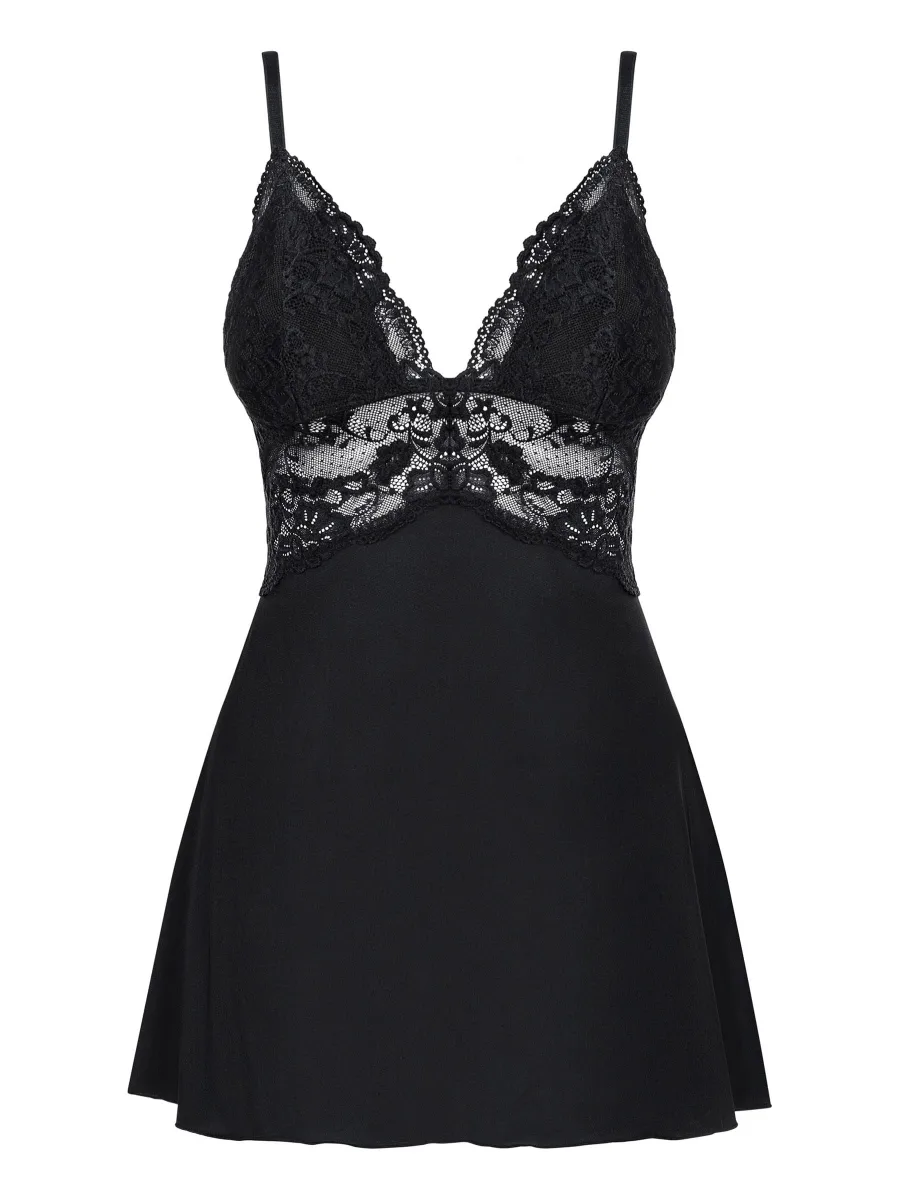 Black Lace Babydoll Obsessive 810-BAB-1 — Padded Cups