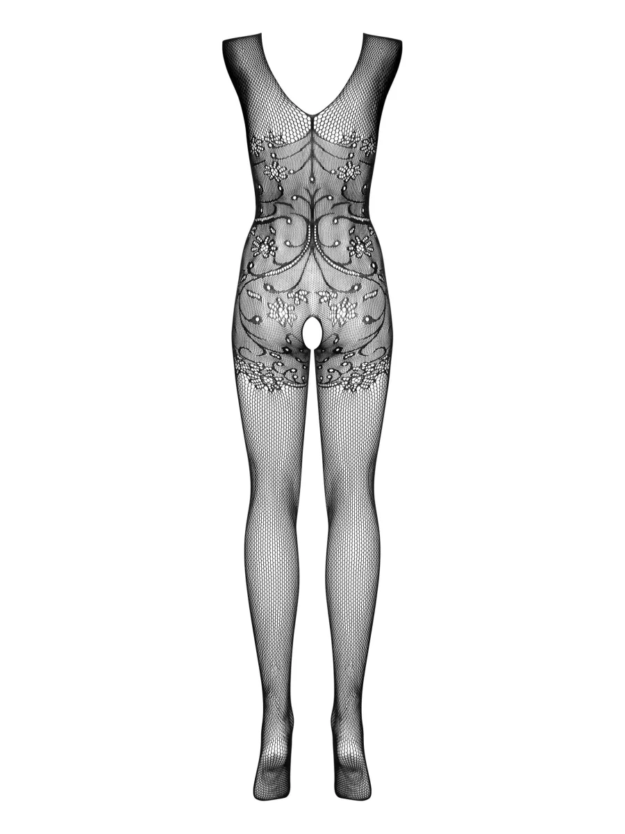 Black Lace Bodystocking Obsessive F234 — Open Crotch