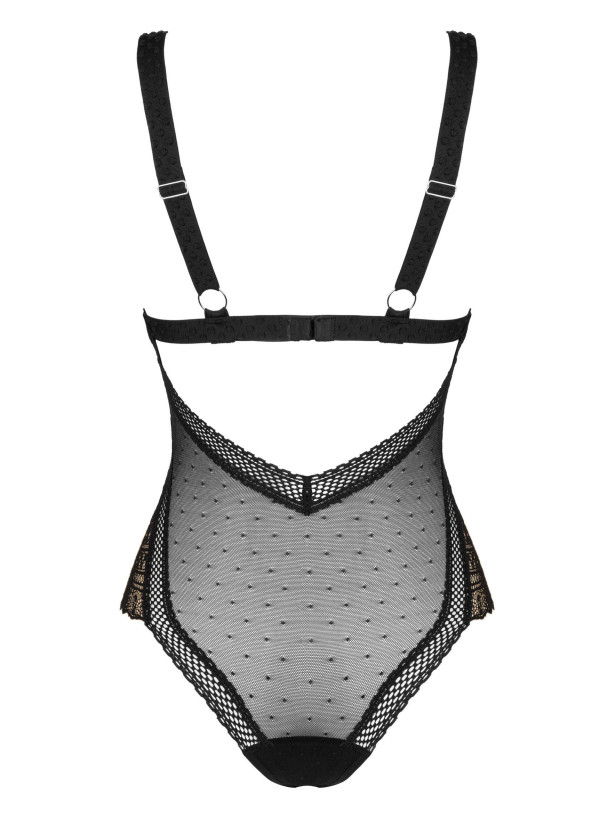 Black Lace Bodysuit Obsessive Estiqua — Sheer Mesh