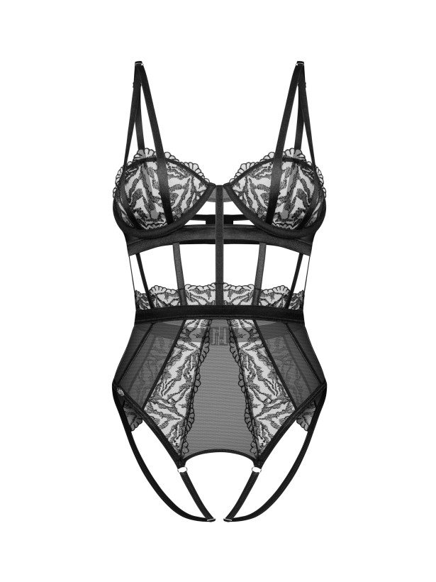 Body mit dekorativen Riemchen und offenem Schritt Obsessive Hersis
